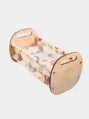Кровать качалка Люлька для кукол 230ммх230ммх400мм(цвет ткани может отличаться от фото)