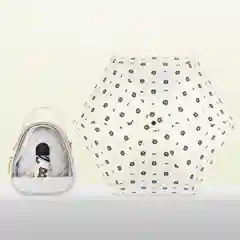 Бежевый карманный складной зонт GD Little Daisy, 17,5 см