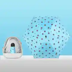 Голубой карманный складной зонт GD Little Daisy, 17,5 см