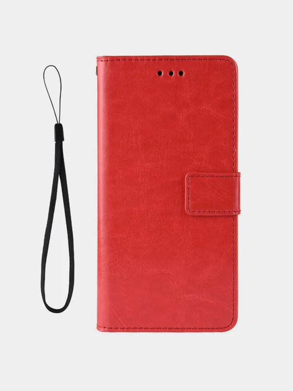 Красный чехол-книжка для iPhone 11, 11 Pro, 11 Pro Max, 12, 12 Pro, 12 Pro Max, 12 Mini