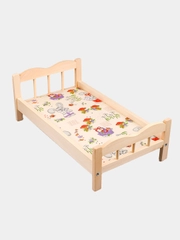 Кровать классическая большая  для кукол  Марич 500х180х450мм(цвет ткани может отличаться)