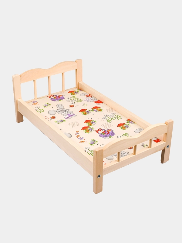 Кровать классическая большая  для кукол  Марич 500х180х450мм(цвет ткани может отличаться)