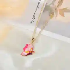 Коралловый цепочка на шею, с подвеской, из комплекта "Бабочка"