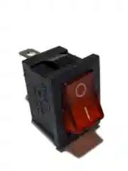 Переключатель клавишный KCD1-301(A)-C, красный, с подсветкой