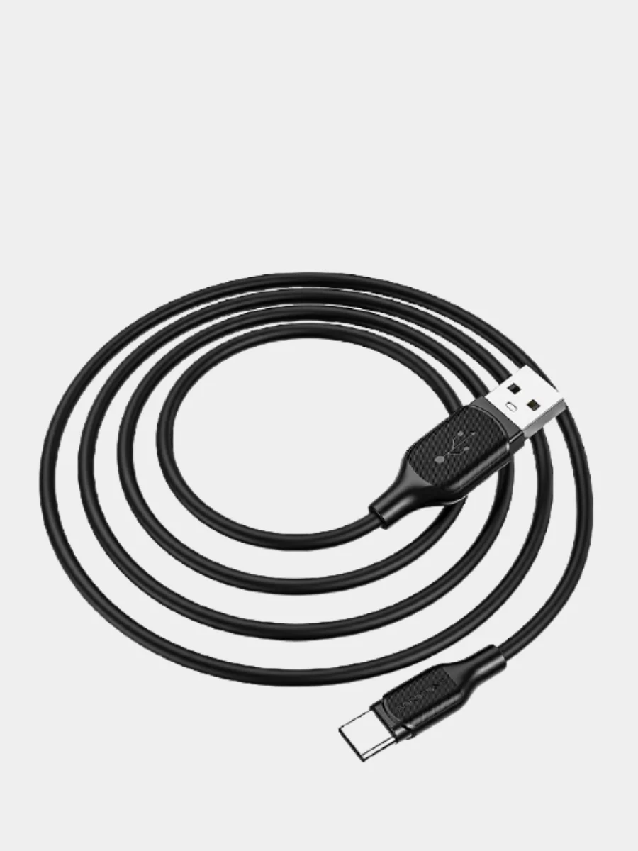 Белый кабель зарядный для андроид BOROFONE BX42, Type-C, 3A, не горит, не мерзнет, можно мыть