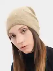 Бежевый шапка шерстяная