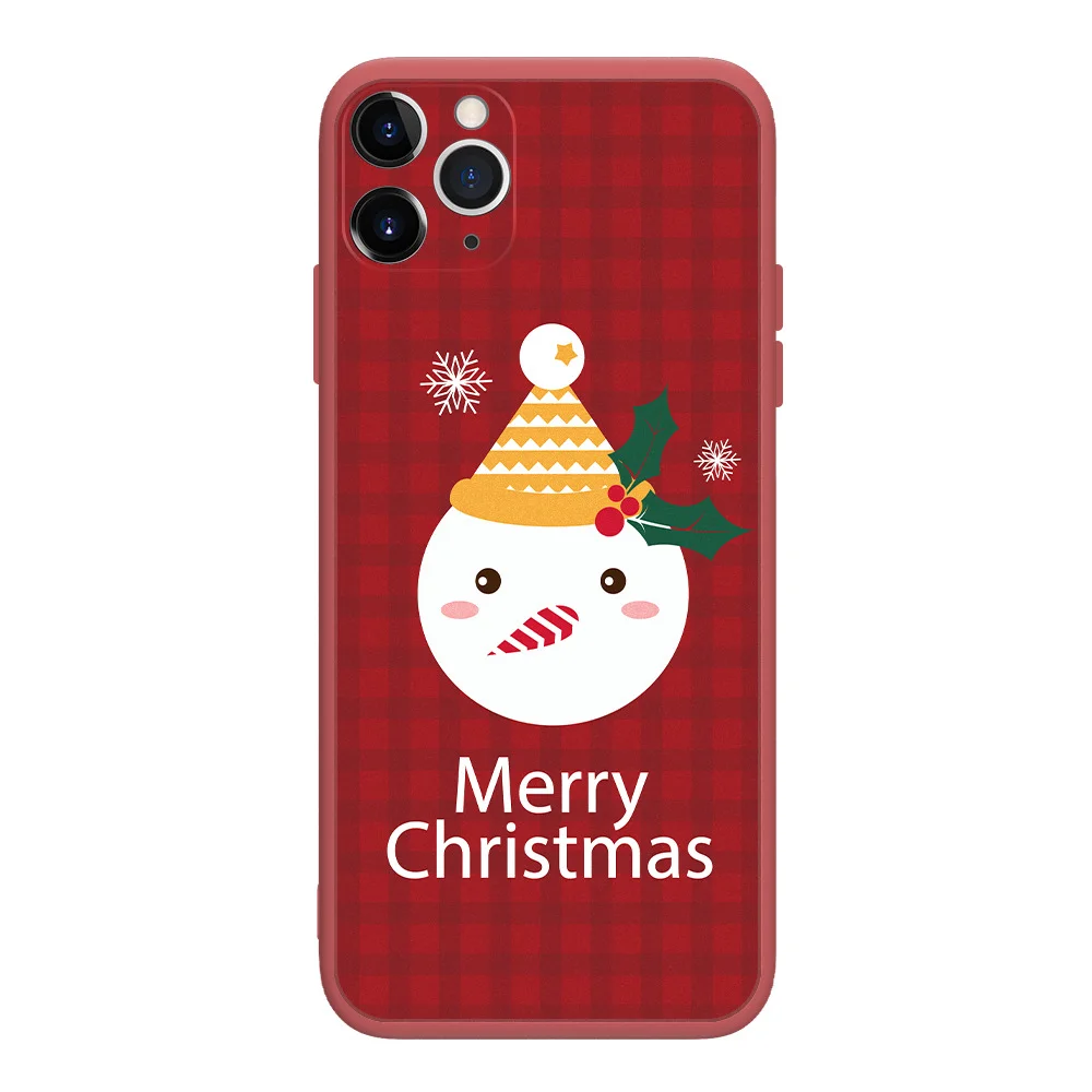 Красный чехол для iPhone 11, 12, 12 Pro, 12 Pro Max, 12 mini с защитой камеры, "Новый год"