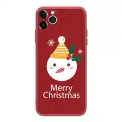 Красный чехол для iPhone 11, 12, 12 Pro, 12 Pro Max, 12 mini с защитой камеры, "Новый год"