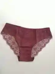 Багровый трусы хлопковые с кружевом