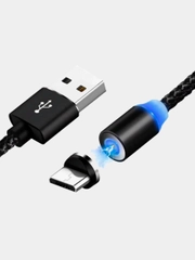 Кабель магнитный USB - micro-USB, тканевая оплетка, длина 1 метр