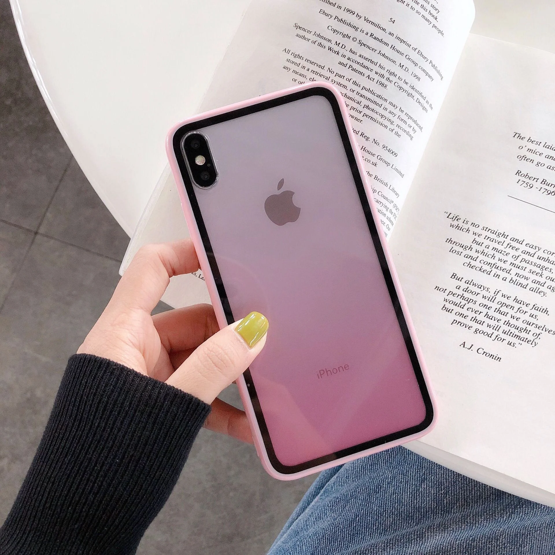 Конфетный чехол на Oppo, градиентный, акриловый