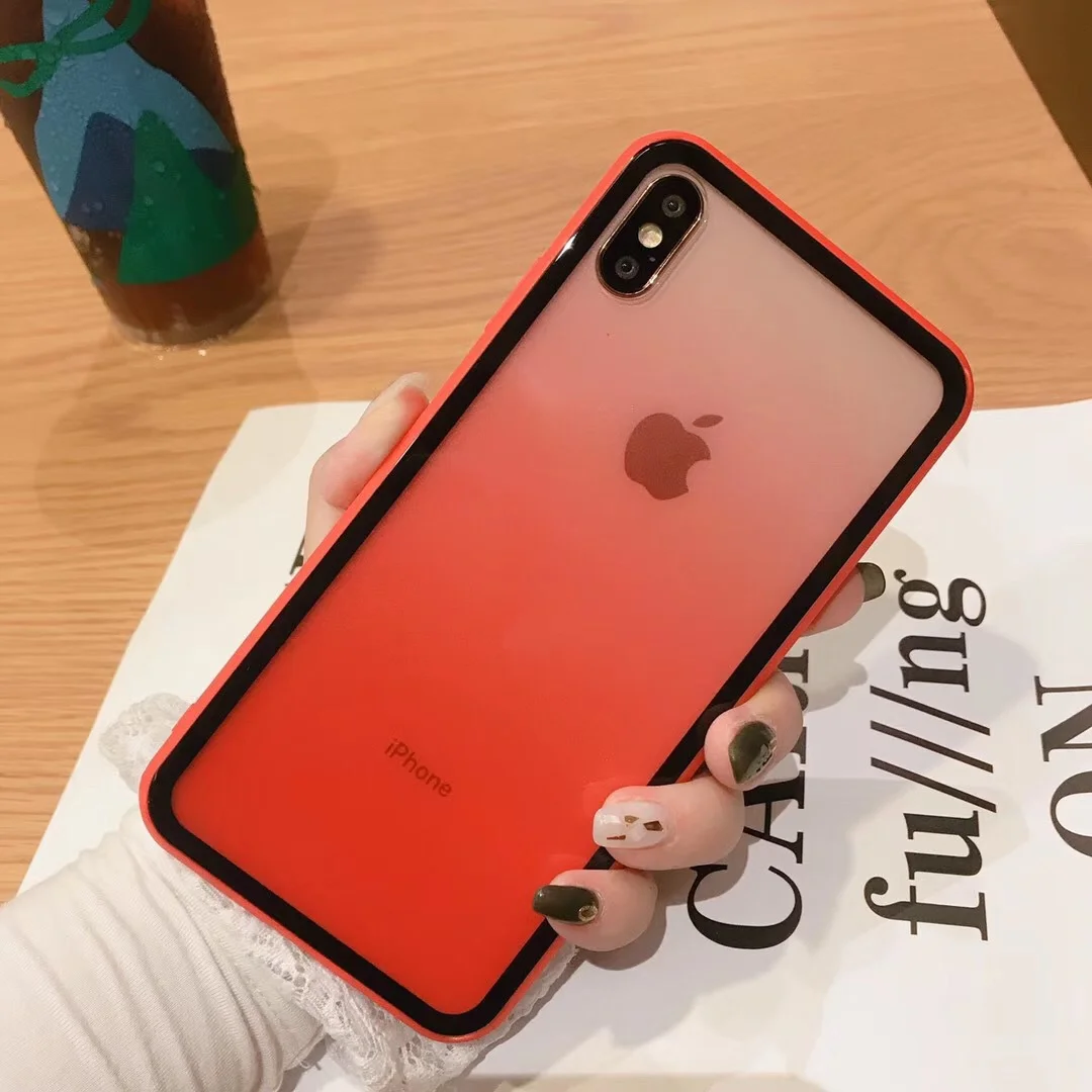 Красный чехол на Oppo, градиентный, акриловый