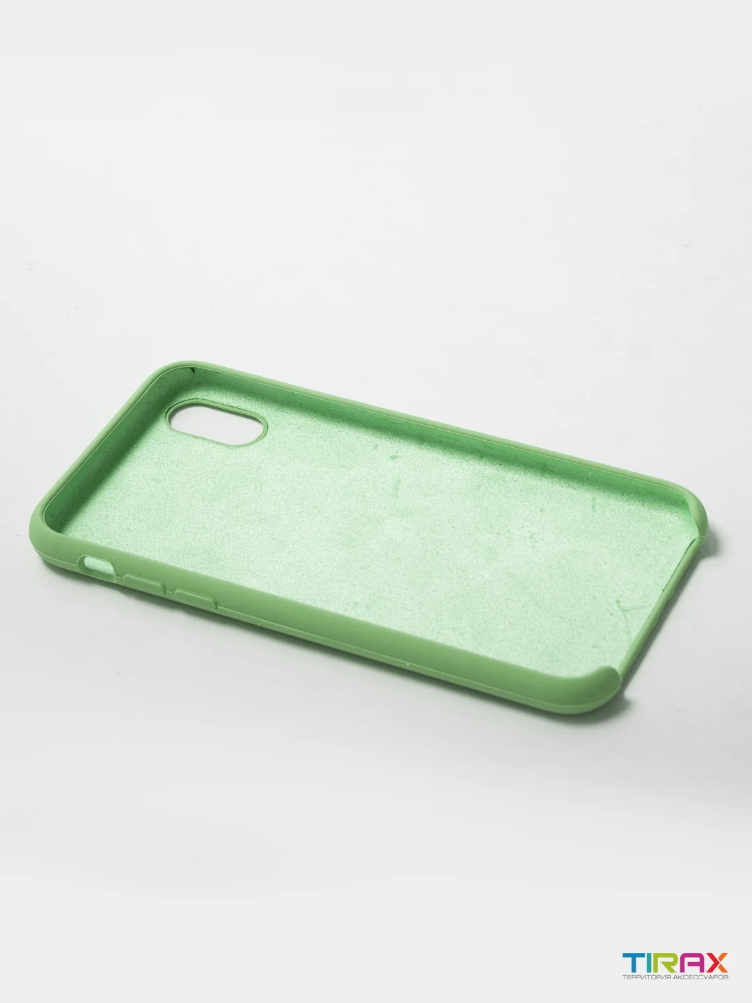Накладка Silicone Case для iPhone X / XS, прорезиненная, нежная мята