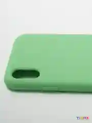 Накладка Silicone Case для iPhone X / XS, прорезиненная, нежная мята