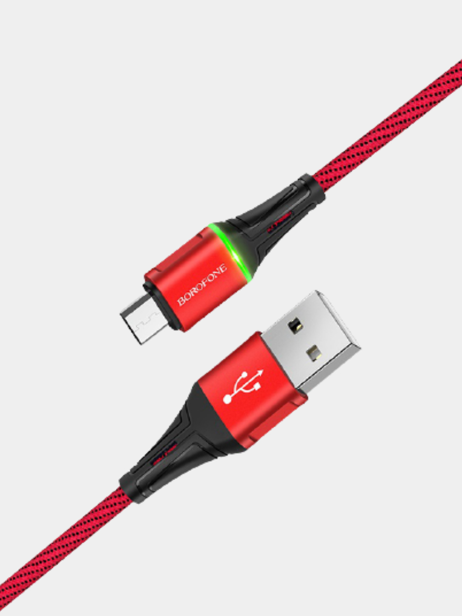 Кабель зарядный для андроид Borofone BU25 Micro-USB, 2.4A, 1.2м, с  подсветкой купить по цене 938 ₽ в интернет-магазине Магнит Маркет