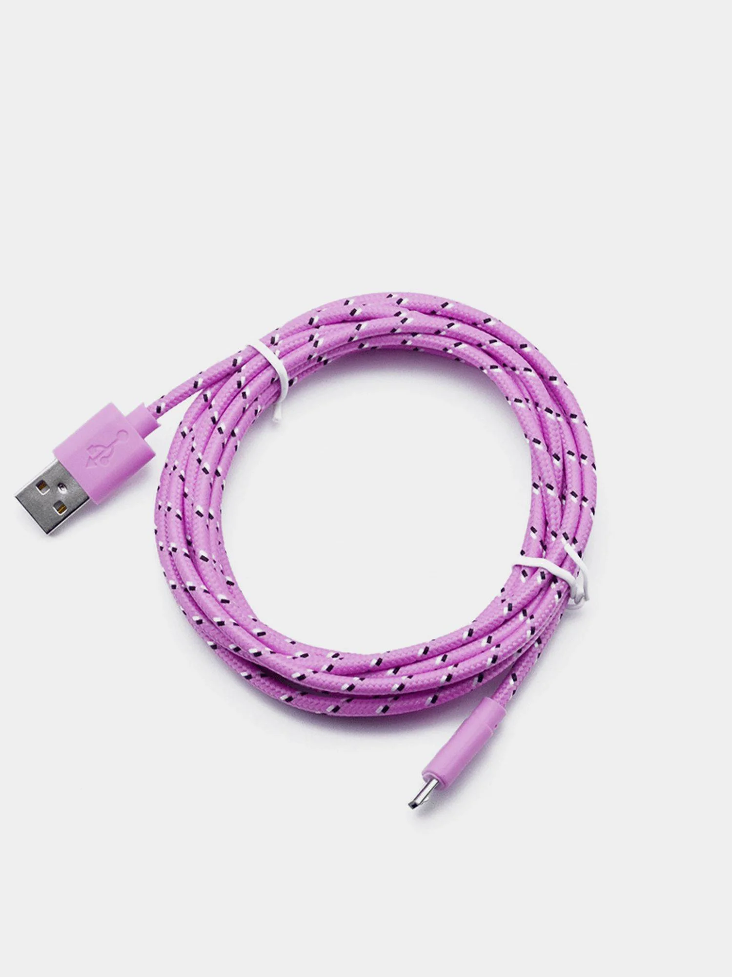 Розовый кабель micro USB, для зарядки, 1 метр