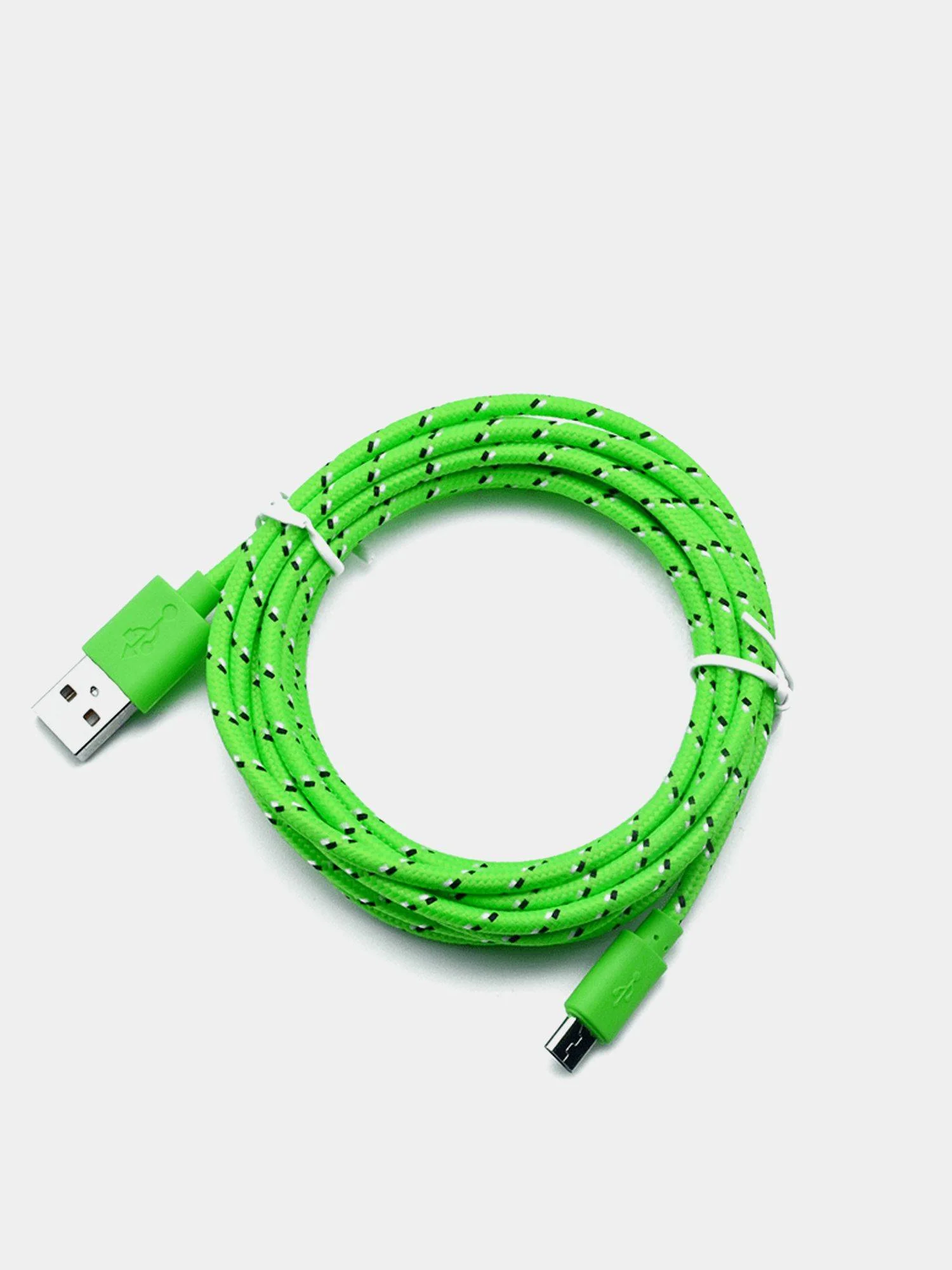 Зеленый кабель micro USB, для зарядки, 1 метр