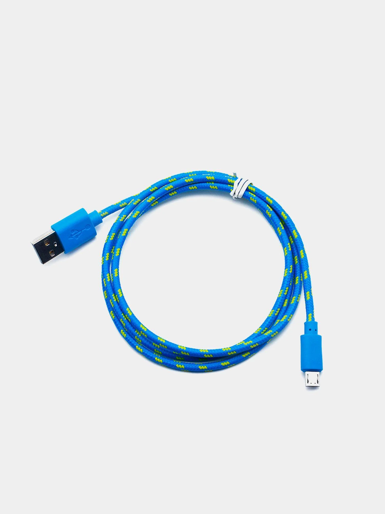 Голубой кабель micro USB, для зарядки, 1 метр