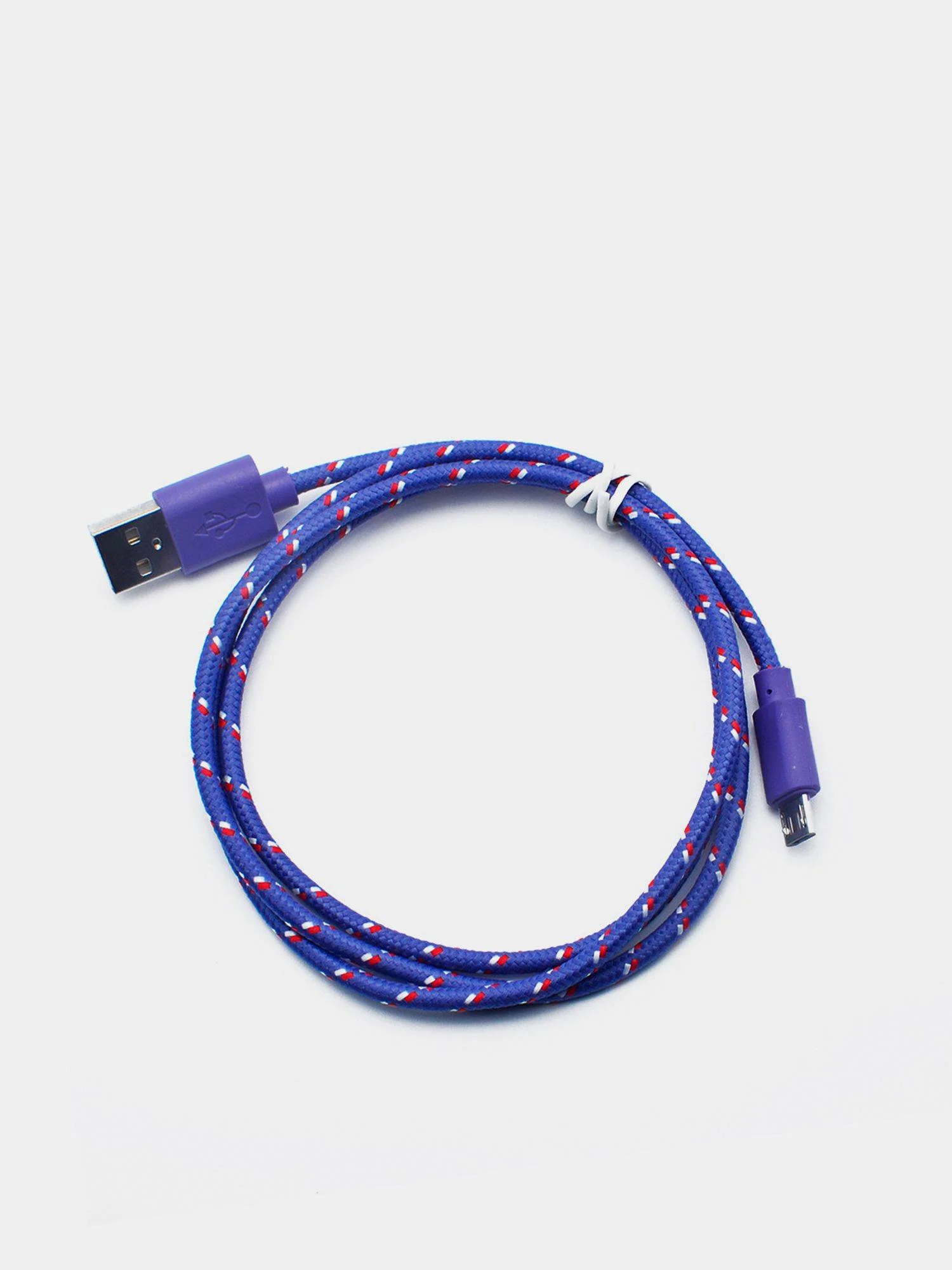 Фиолетовый кабель micro USB, для зарядки, 1 метр