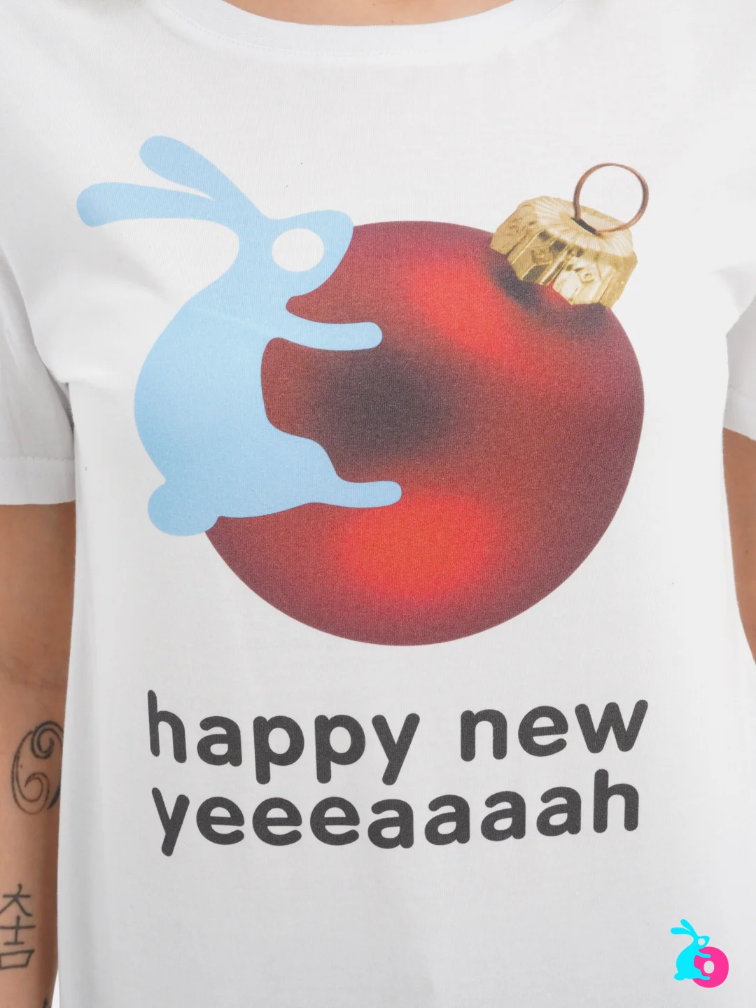 Белый футболка hornY rabbiT женская