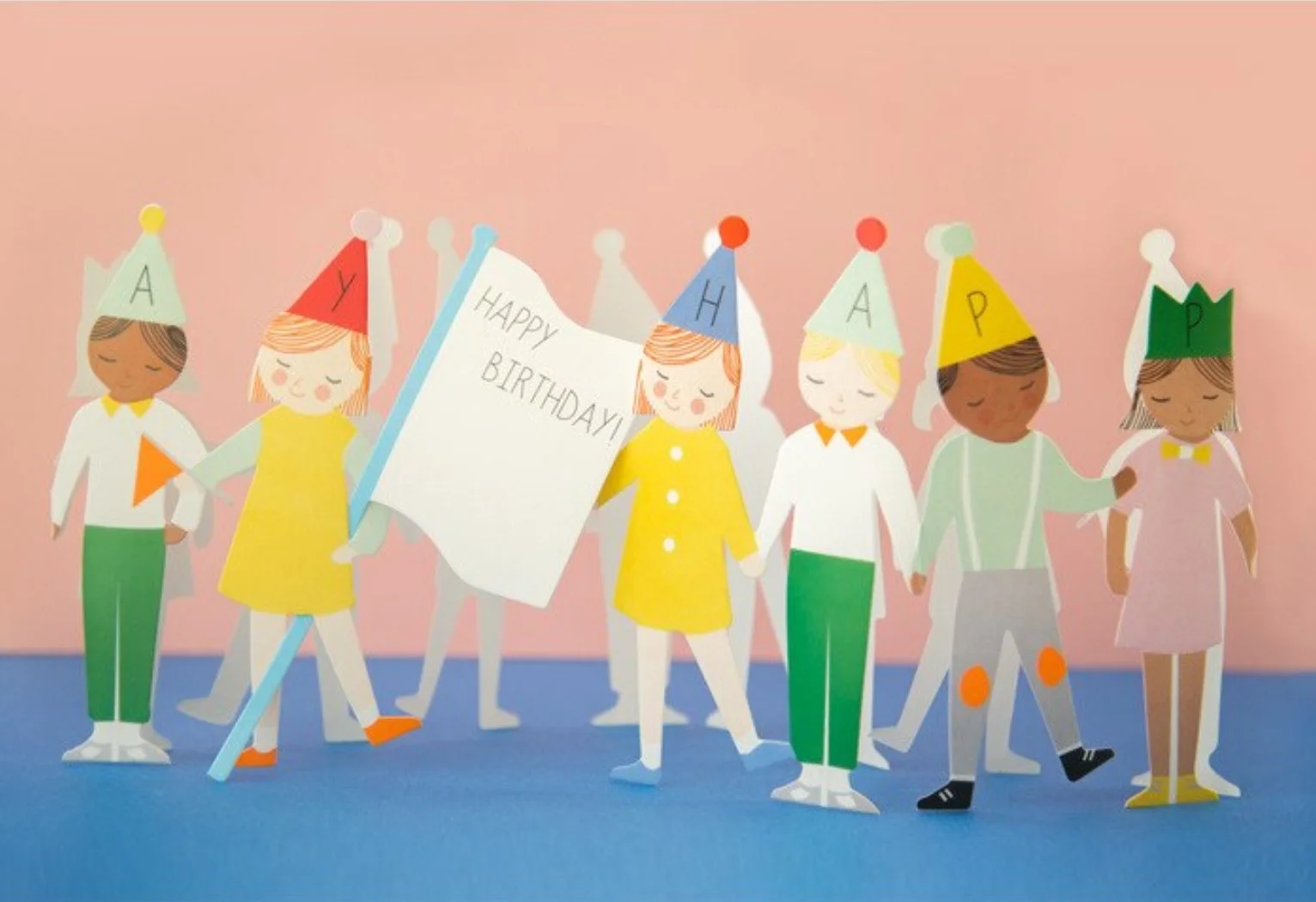 Белый открытка Happy Birdthday, 2 вида