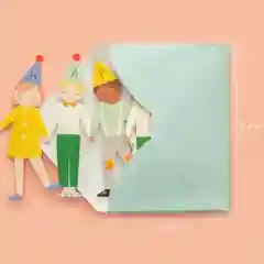 Белый открытка Happy Birdthday, 2 вида