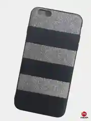 Черный силиконовый чехол экокожа с блестками для iPhone 7 Plus, 8 Plus
