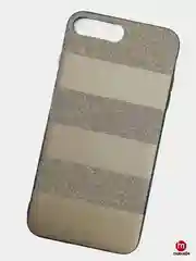 Золотой силиконовый чехол экокожа с блестками для iPhone 7 Plus, 8 Plus