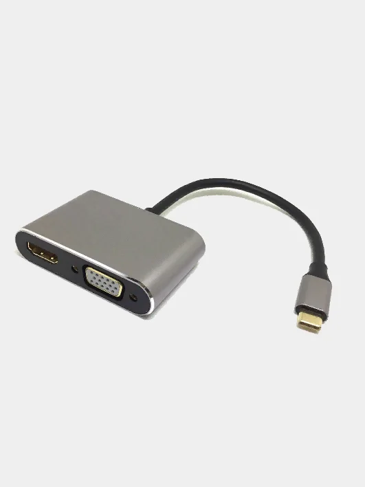 Угольный конвертер type C to VGA + HDMI