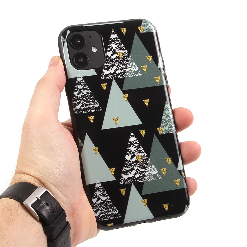 Черный чехол для iPhone 12 Pro Max, чехол силиконовый "Новый год", Новогодний