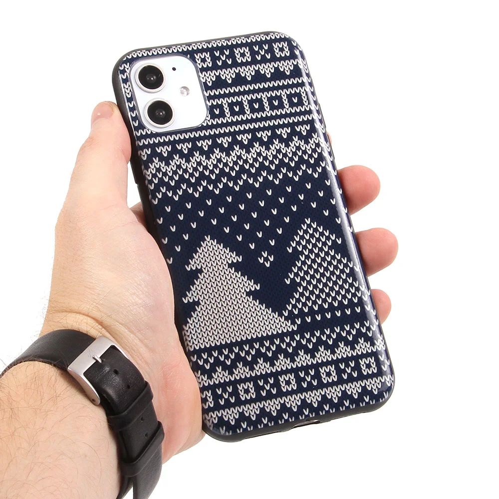 Синий чехол для iPhone 12 Pro Max, чехол силиконовый "Новый год", Новогодний