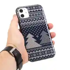 Синий чехол для iPhone 12 Pro Max, чехол силиконовый "Новый год", Новогодний