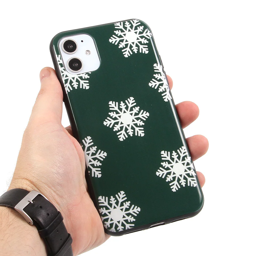 Зеленый чехол для iPhone 12 Pro Max, чехол силиконовый "Новый год", Новогодний