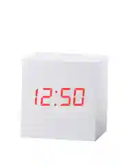Белый светодиодные настольные LED часы, будильник деревянный куб VST 869