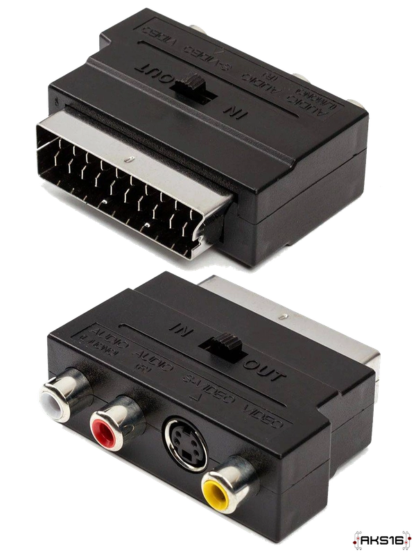 Переходник SCART на гнездо 3RCA / s-video