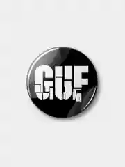 Черный значок "GUF", 37 мм