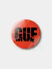 Красный значок "GUF", 37 мм
