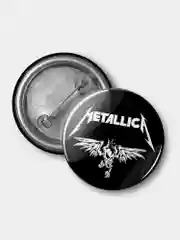 Белый значок "Metallica", 37 мм