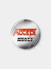 Серый значок "Accept Heavy Metall", 37 мм