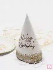 Набор бумажной посуды Happy Birthday, 6 тарелок, 1 гирлянда, 6 стаканов, 6 колпаков