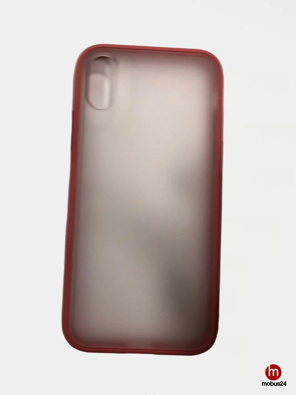 Красный матовый силиконовый чехол с цветными краями для iPhone XR