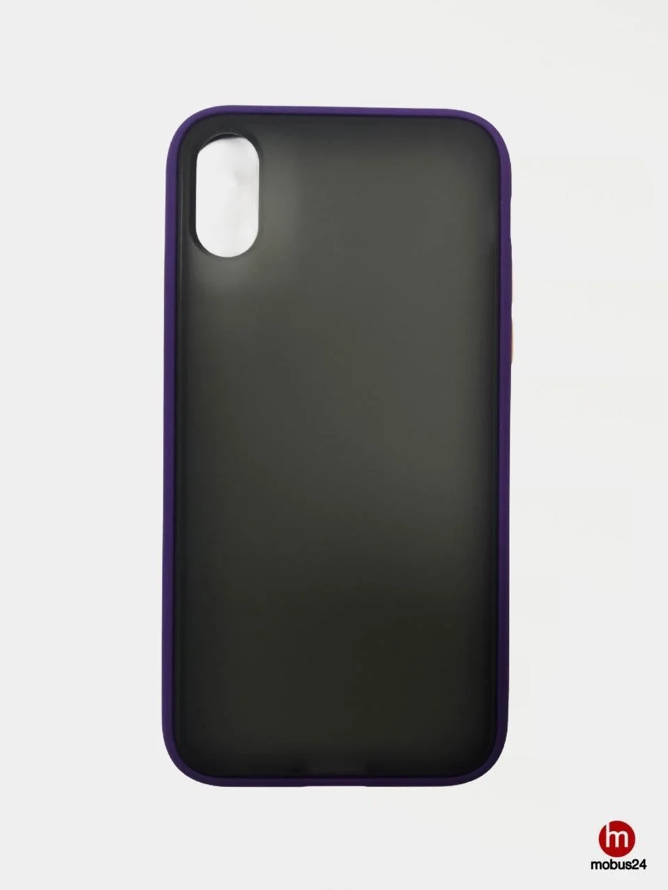 Фиолетовый матовый силиконовый чехол с цветными краями для iPhone XR
