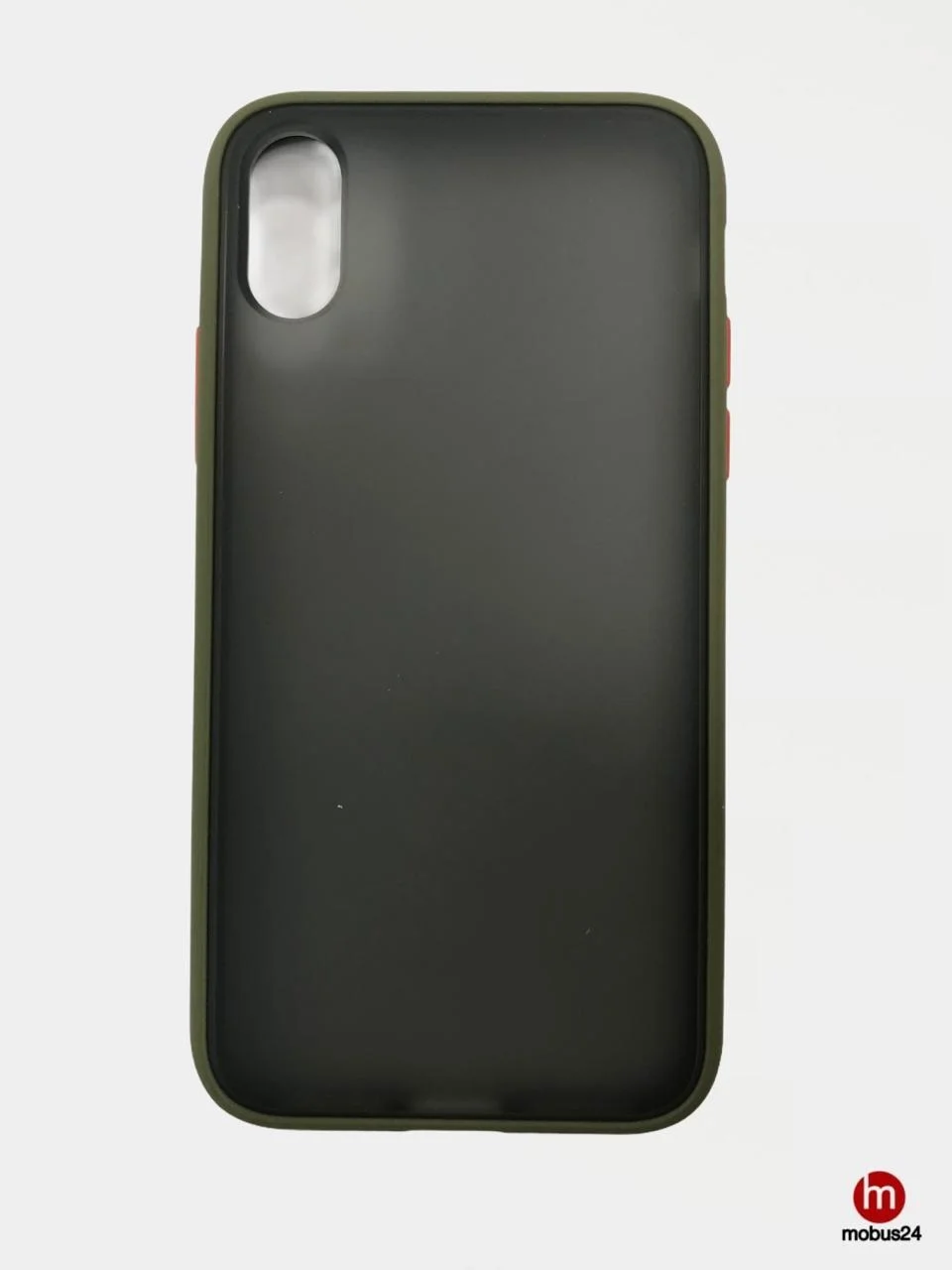 Оливковый матовый силиконовый чехол с цветными краями для iPhone XR