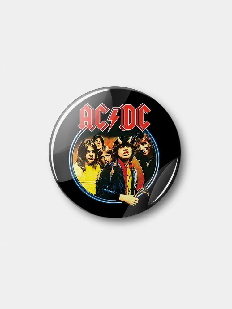 Желтый значок "AC/DC", 37 мм