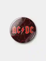 Багровый значок "AC/DC", 37 мм