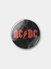 Черный значок "AC/DC", 37 мм