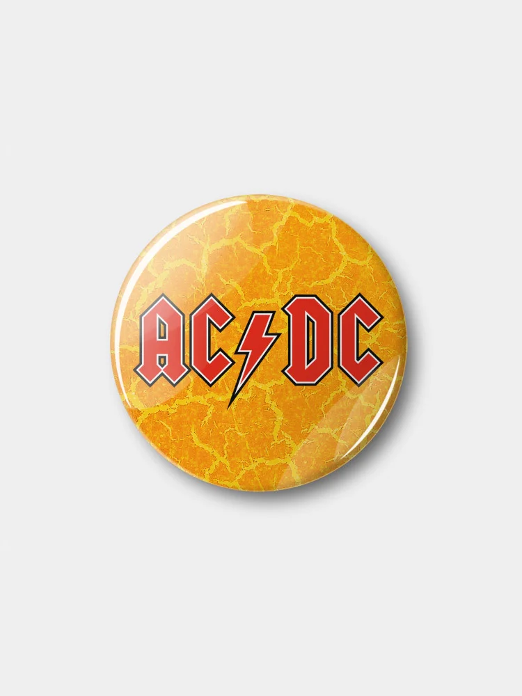 Оранжевый значок "AC/DC", 37 мм