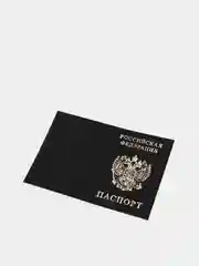 Черный обложка для паспорта, выделанная кожа