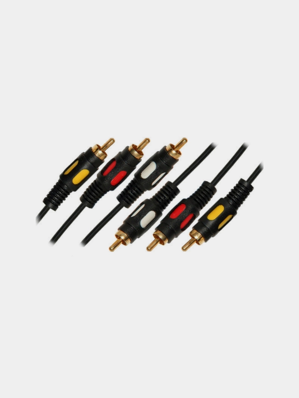 Кабель шнур 3 RCA 3RCA позолоченный Длина 5 метра