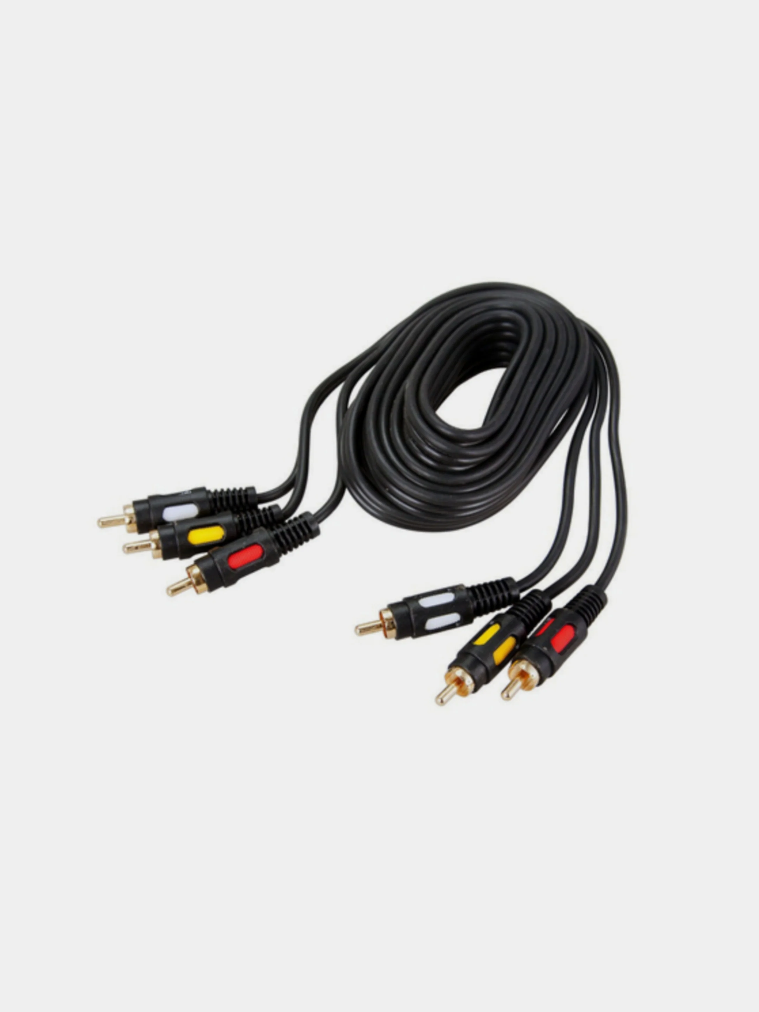 Кабель шнур 3 RCA 3RCA позолоченный Длина 5 метра